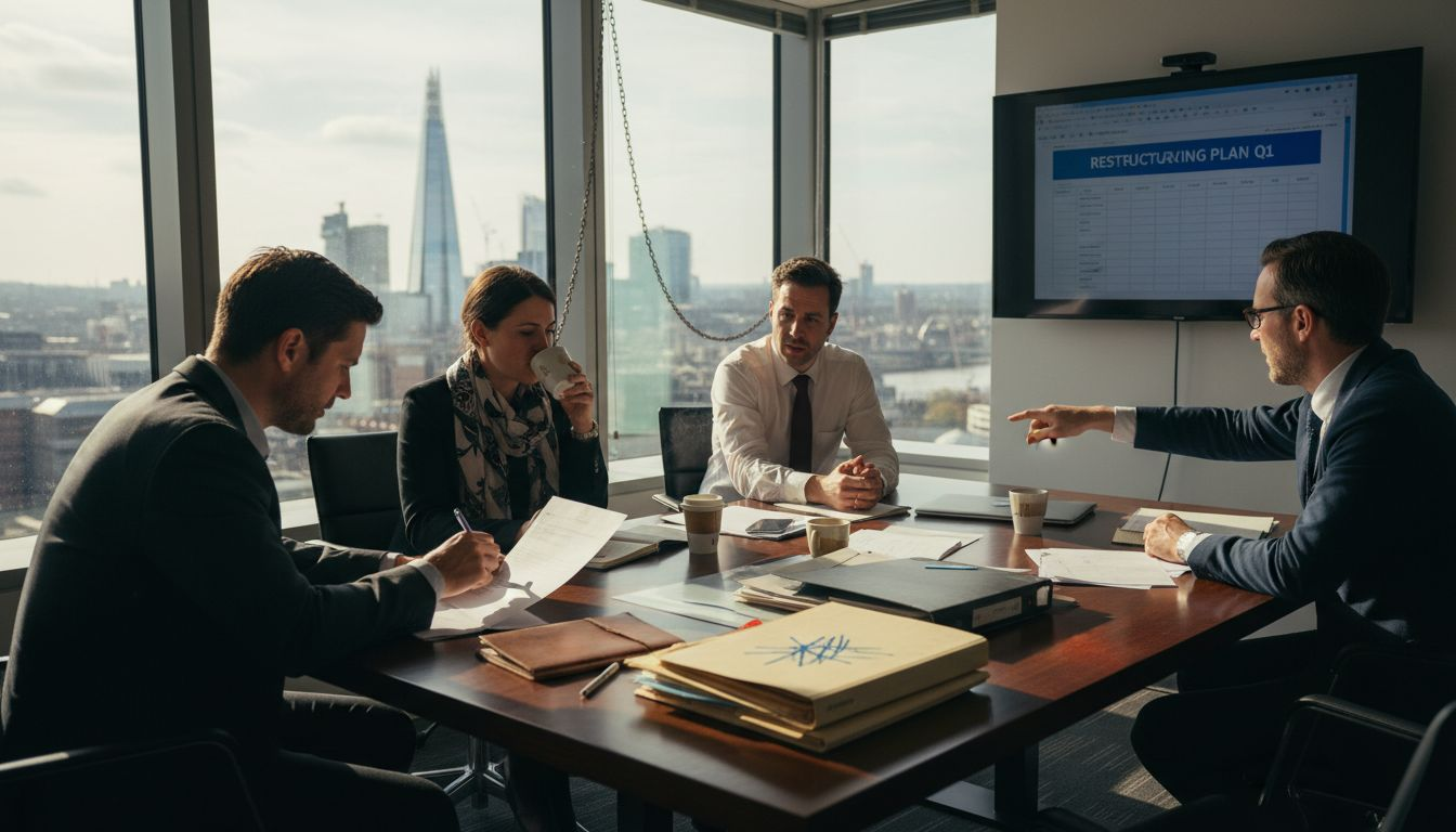 Corporate team discusses restructuring in London office