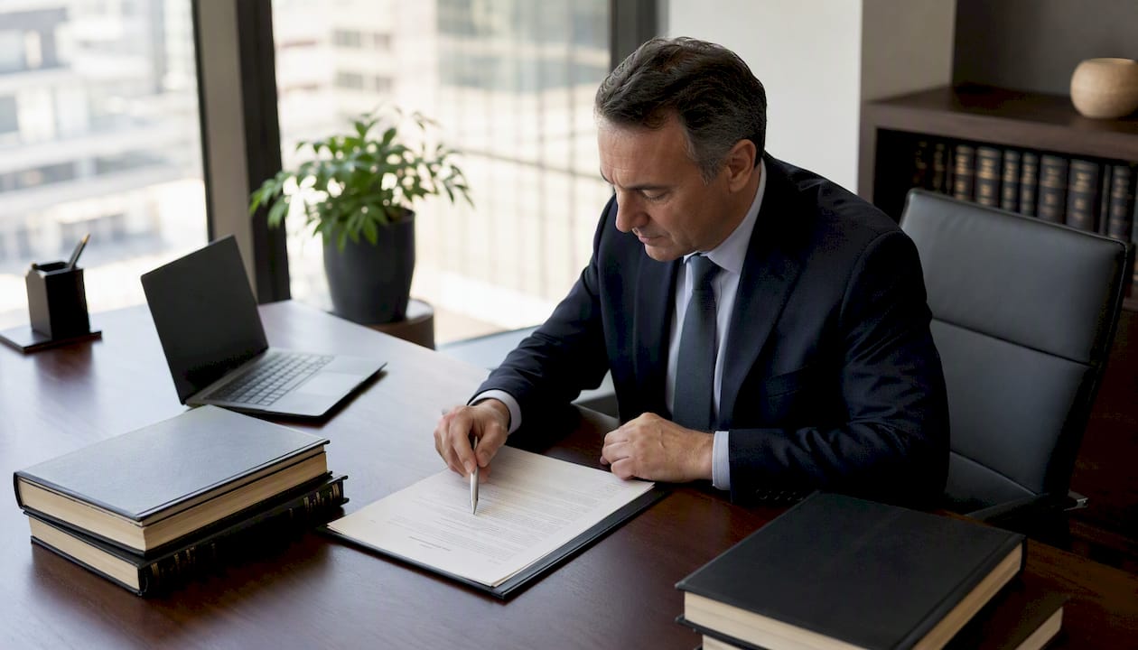 Hands pointing at property title documents