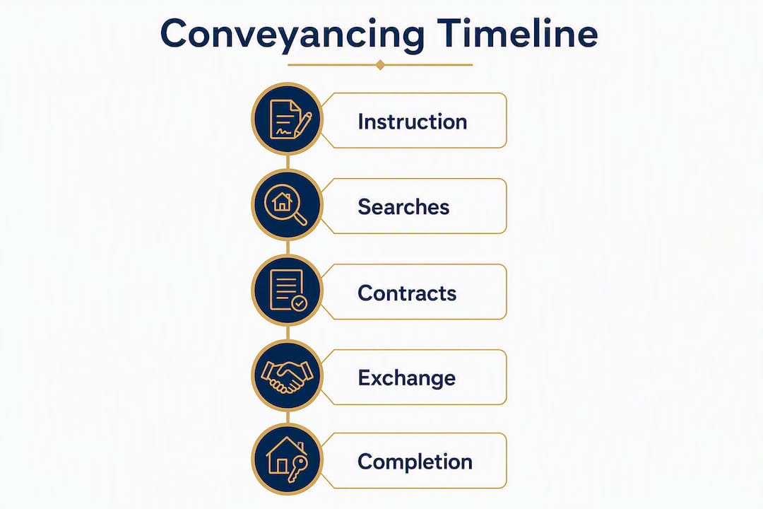 Infographic showing conveyancing process timeline
