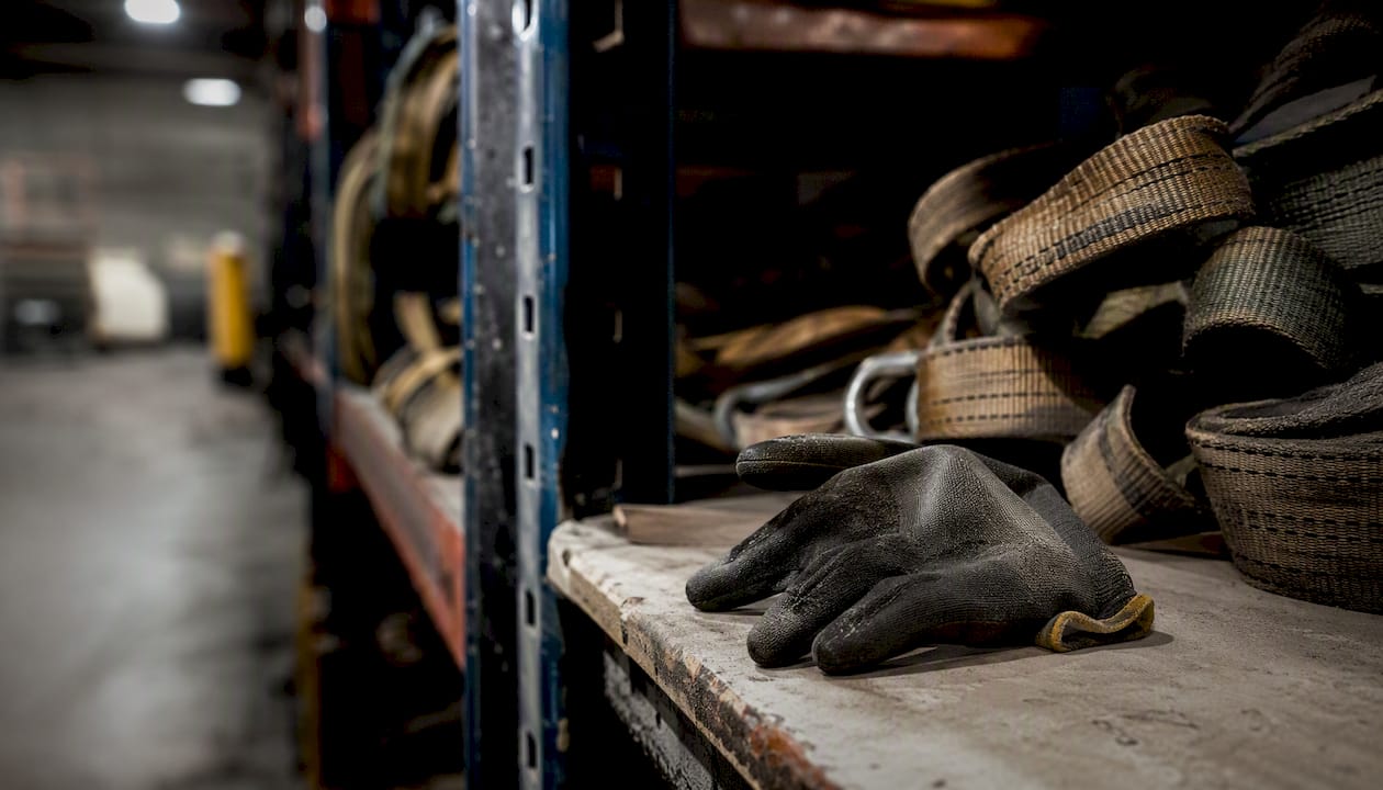 Warehouse showing manual handling environment