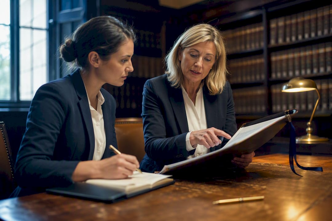 Solicitors reviewing a will and trust plan