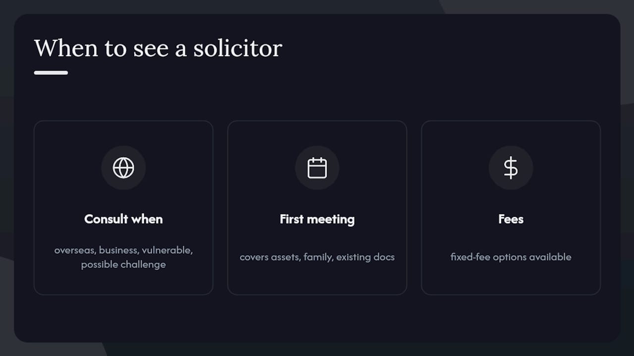 When do you actually need a solicitor? — overview diagram