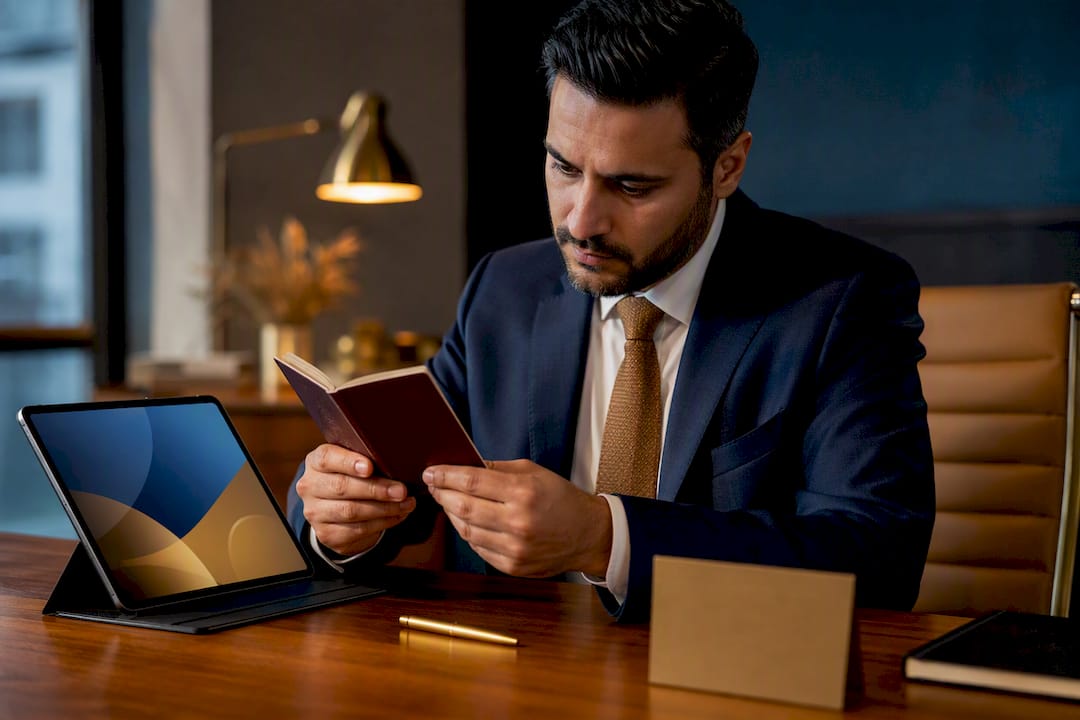 Immigration solicitor checking visa application details